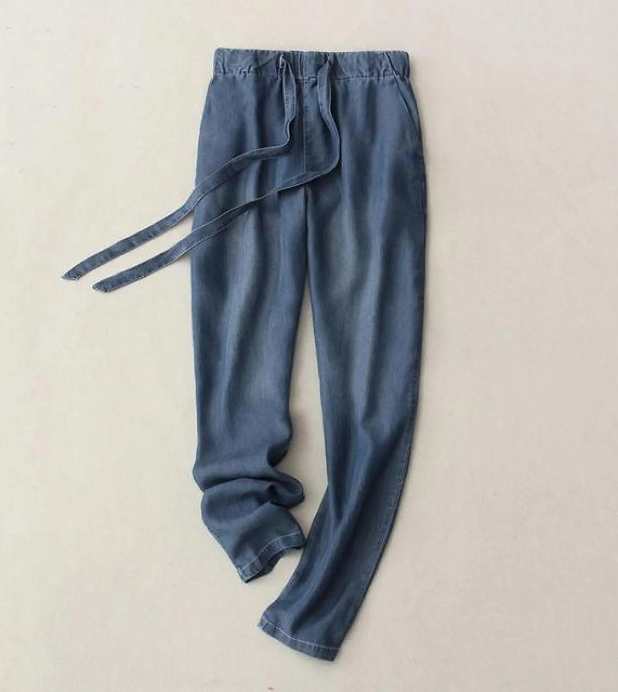 2022 estate nuova moda donna pantaloni Harem in denim di cotone elastico in vita tutti abbinati casual jeans larghi alla cavigli