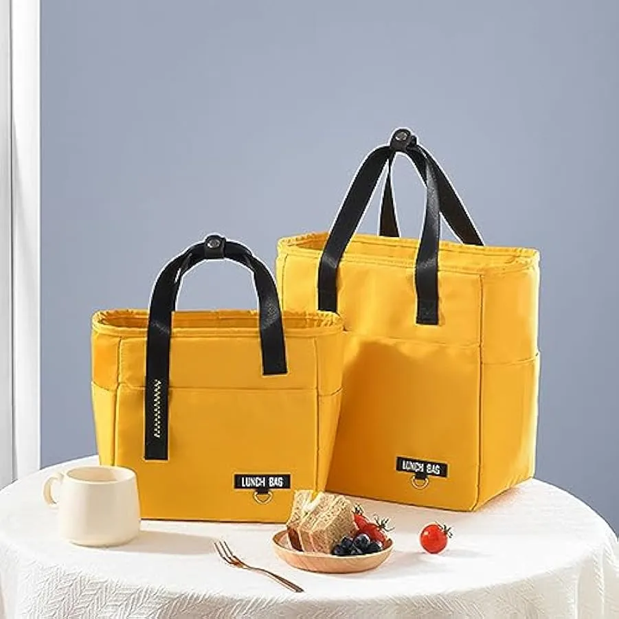 Borsa Bento portatile per la casa, refrigerata, isolata, per esterni, picnic, personale, studenti, stile semplice, ZZg812 (giall