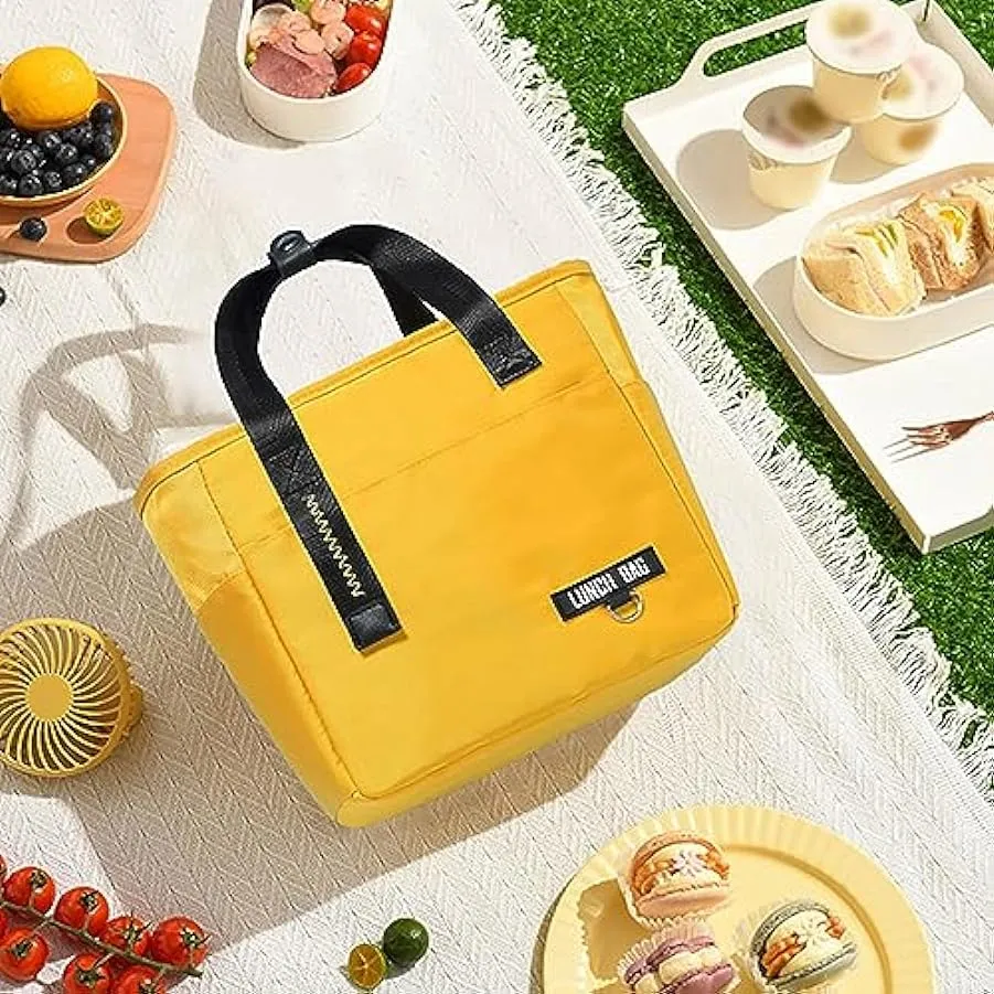 Borsa Bento portatile per la casa, refrigerata, isolata, per esterni, picnic, personale, studenti, stile semplice, ZZg812 (giall