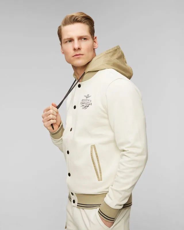 Felpa beige con cappuccio da uomo Aeronautica Militare