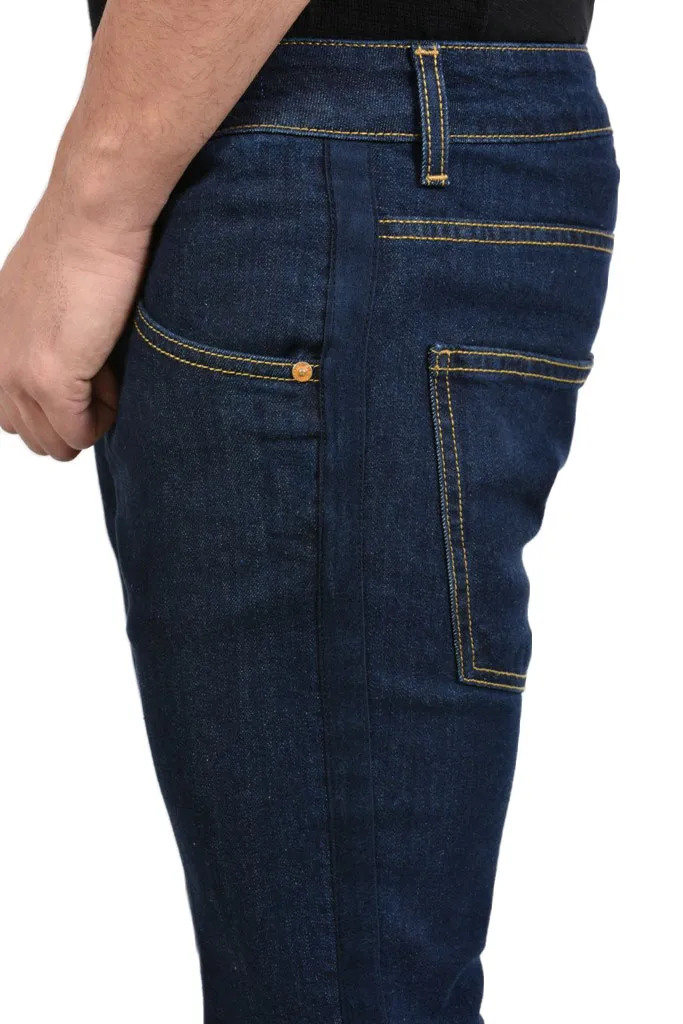 JEANS SCURO SEMPLICE CON BANDE LATERALI ****