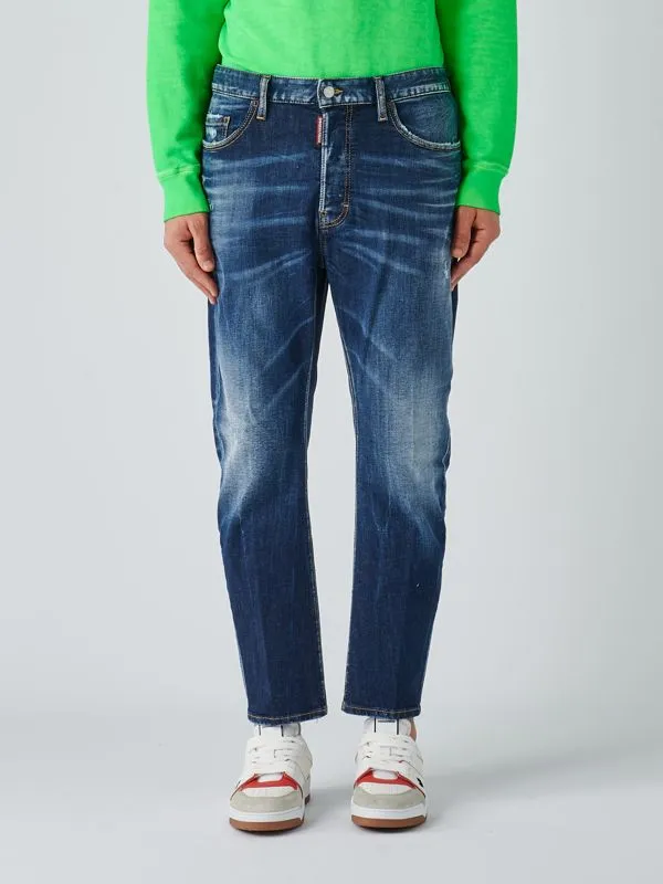 Jeans uomo Dsquared2 Bro in cotone stretch Denim Scuro