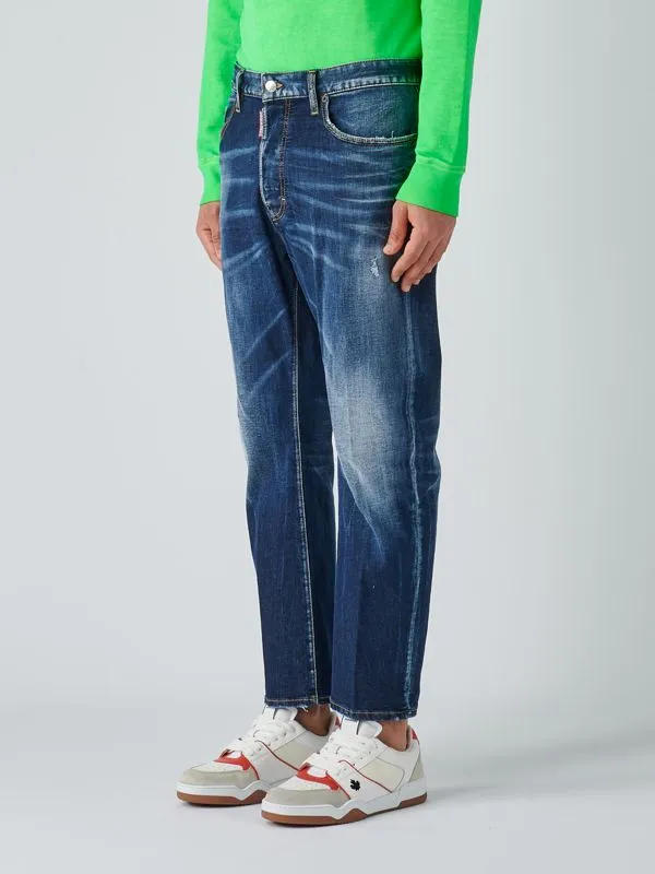 Jeans uomo Dsquared2 Bro in cotone stretch Denim Scuro