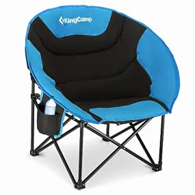 KingCamp Sedia Pieghevole XXL Moon Chair Extra Large Max. 120kg Tonda Imbottita con Borsa da Trasporto Portatile Sedia Campeggio