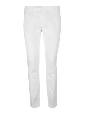 Leeyo Jeans Pantalon en coton blanc pour homme