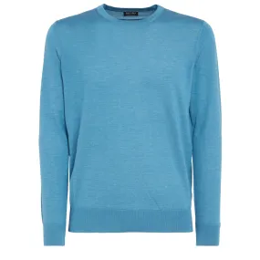 ZEGNA  Maglia in cashmere e seta azzurra